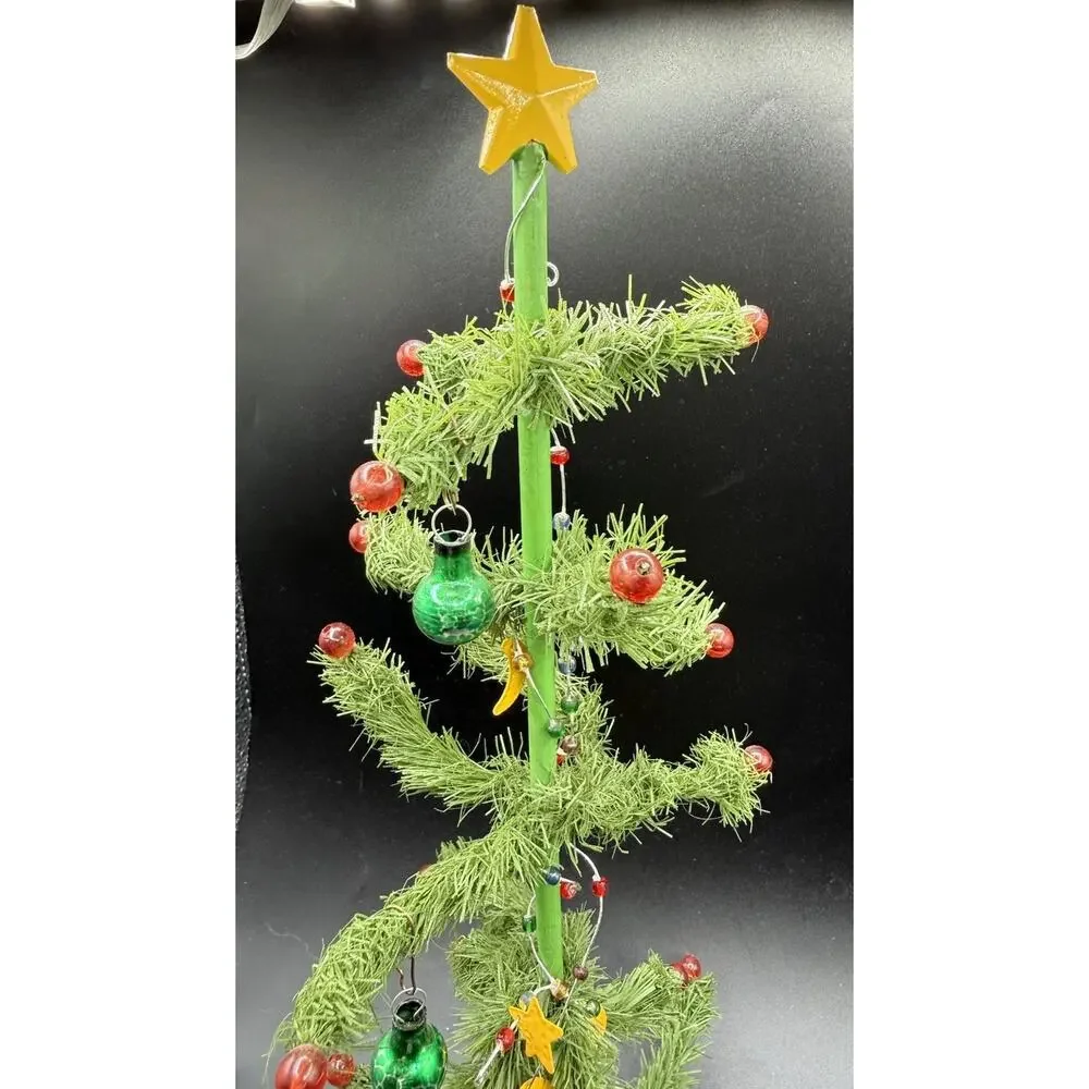 Dept 56 Krinkles Goose Feather Style Mini Ornament Display Tree Cute! 13” Tall